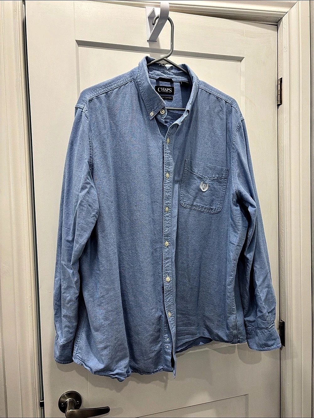 Chaps Classic Oxford Men's Blue Oxford Shirt Size XL